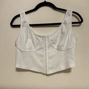 White Corset Style Crop Top